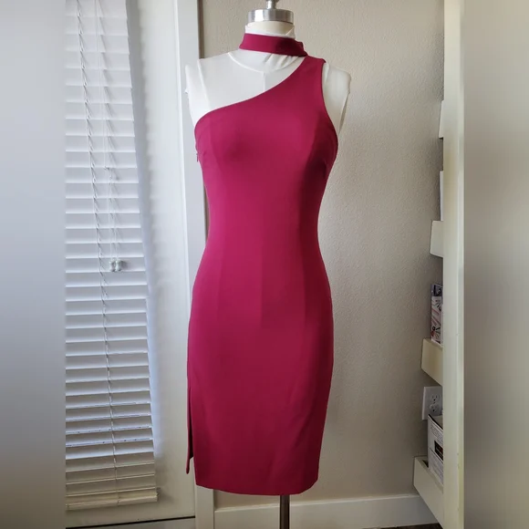 Likely | Dresses | Likely Magenta One Shoulder Cocktail Bodycon Dress Size  2 | Poshmark